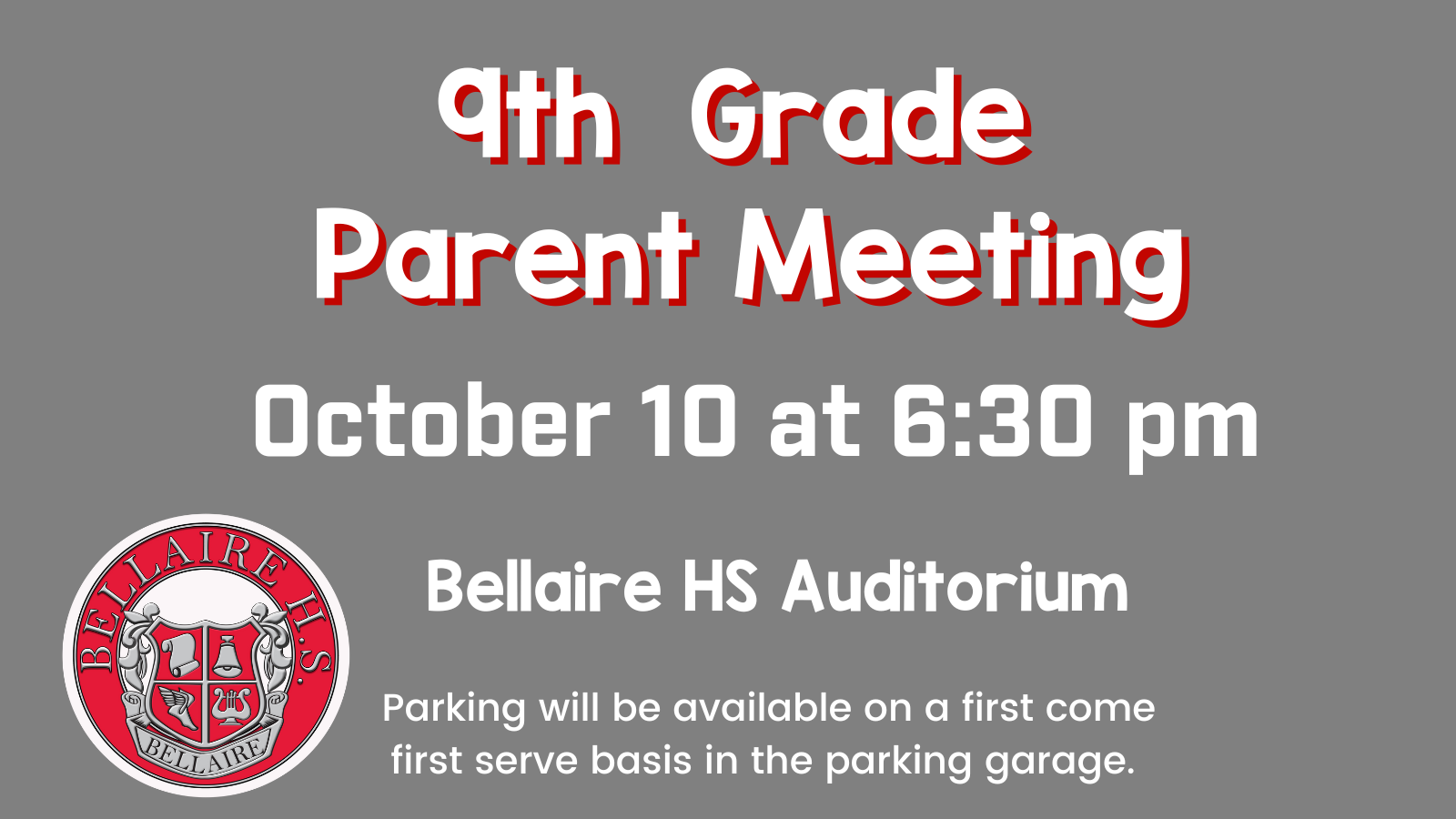  9th grade parent meeting. 
